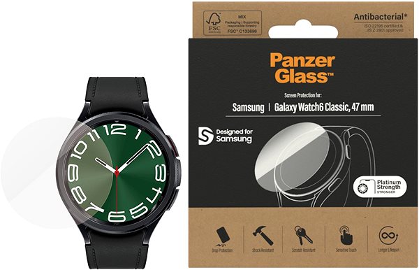 Ochranné sklo PanzerGlass Samsung Galaxy Watch6 Classic 47 mm ...