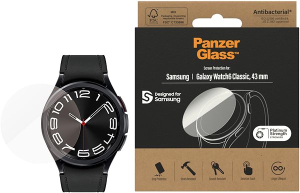 Ochranné sklo PanzerGlass Samsung Galaxy Watch6 Classic 43 mm ...