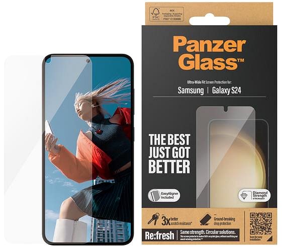 Ochranné sklo PanzerGlass Samsung Galaxy S24 s inštalačným rámčekom ...