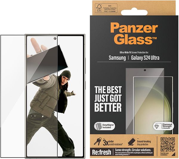 Üvegfólia PanzerGlass Samsung Galaxy S24 Ultra üvegfólia + felhelyező keret ...