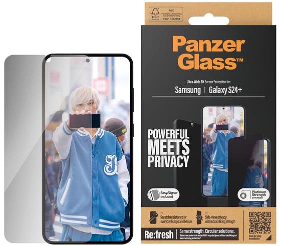 Üvegfólia PanzerGlass Privacy Samsung Galaxy S24+ üvegfólia + felhelyező keret ...