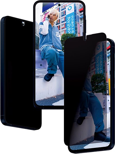 Glass Screen Protector PanzerGlass Privacy Samsung Galaxy A55 5G with installation frame ...