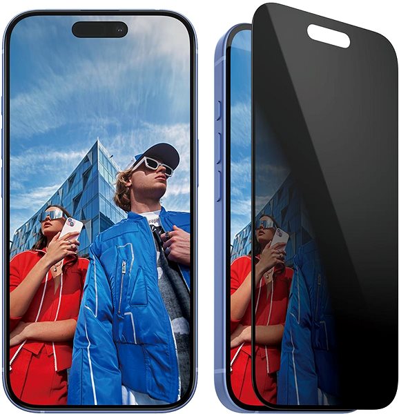 Glass Screen Protector PanzerGlass Privacy Apple iPhone 16/15 with installation frame ...