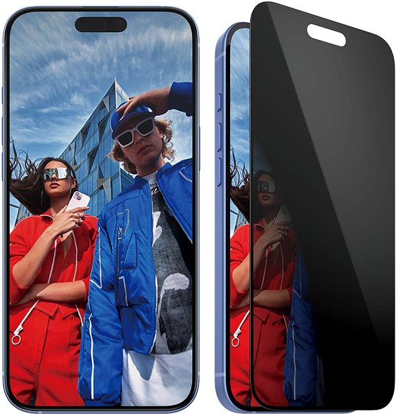 Glass Screen Protector PanzerGlass Privacy Apple iPhone 16 Plus/15 Plus with installation frame ...