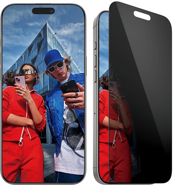 Glass Screen Protector PanzerGlass Privacy Apple iPhone 16 Pro Max with installation frame ...