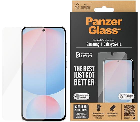 Glass Screen Protector PanzerGlass Samsung Galaxy S24 FE with installation frame ...