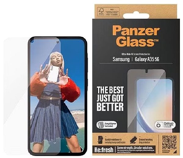 Glass Screen Protector PanzerGlass Samsung Galaxy A36 5G with installation frame ...