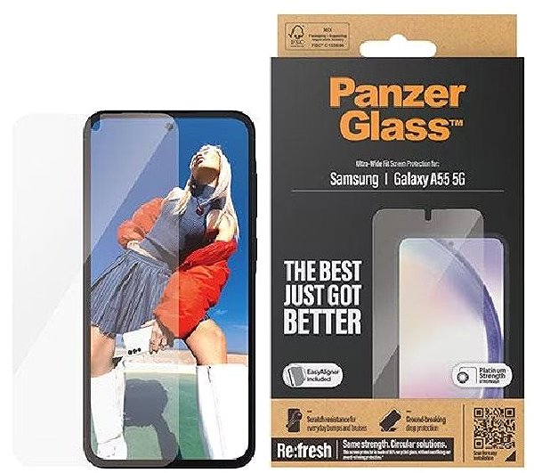 Glass Screen Protector PanzerGlass Samsung Galaxy A56 5G with installation frame ...