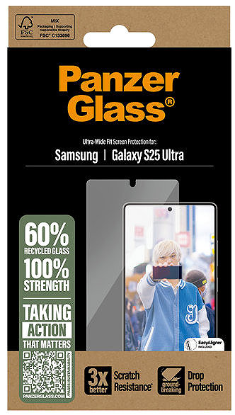 Glass Screen Protector PanzerGlass Samsung Galaxy S25 Ultra with installation frame ...