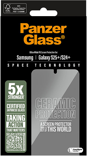 Glass Screen Protector PanzerGlass Ceramic Samsung Galaxy S25+/S24+ with installation frame ...