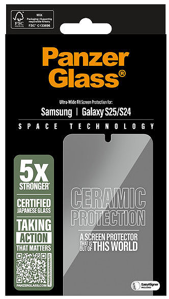 Glass Screen Protector PanzerGlass Ceramic Samsung Galaxy S25/S24 with installation frame ...