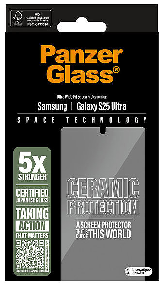 Glass Screen Protector PanzerGlass Ceramic Samsung Galaxy S25 Ultra with installation frame ...