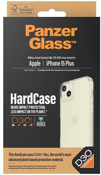 Telefon tok PanzerGlass HardCase Apple iPhone 15 Plus tok D3O védőréteggel ...