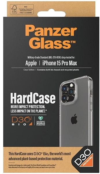 Telefon tok PanzerGlass HardCase Apple iPhone 15 Pro Max tok D3O védőréteggel ...