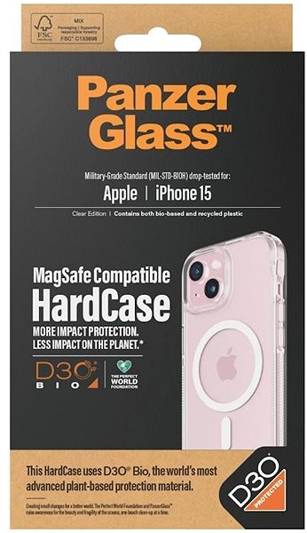 Telefon tok PanzerGlass HardCase MagSafe Apple iPhone 15 tok D3O védőréteggel ...