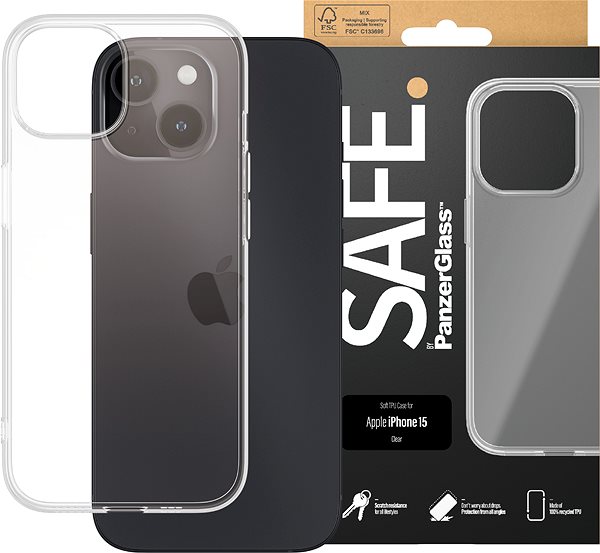 Kryt na mobil SAFE. by PanzerGlass Case for Apple iPhone 15 kryt telefónu ...