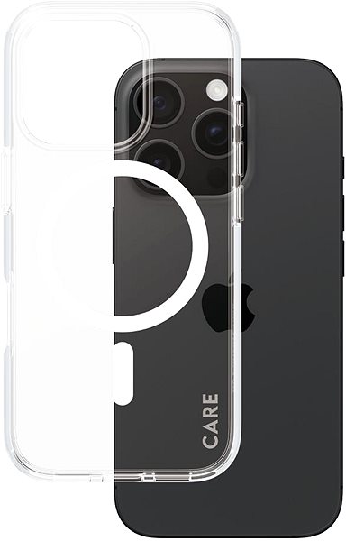 Telefon tok PanzerGlass CARE Apple iPhone 16 Pro MagSafe Combat átlátszó/fehér nem sárguló tok ...