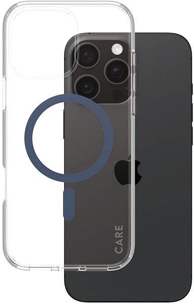 Telefon tok PanzerGlass CARE Apple iPhone 16 Pro Max MagSafe Urban Combat átlátszó/kék nem sárguló tok ...