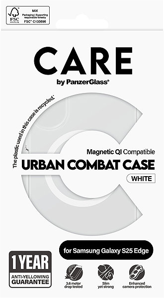 Handyhülle PanzerGlass CARE Hülle Samsung Galaxy S25 Edge Urban klar/weiß QI ...