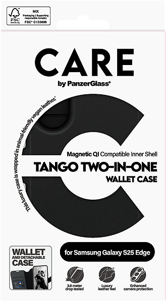 Puzdro na mobil PanzerGlass CARE puzdro Samsung Galaxy S25 Edge Tango 2 v 1 Wallet QI ...