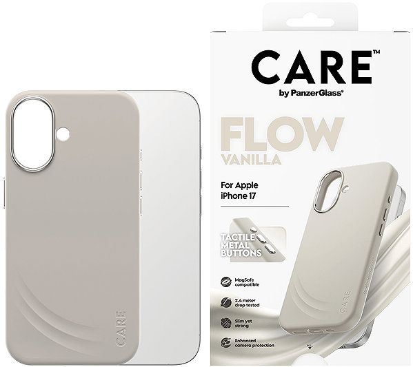 Telefon tok PanzerGlass CARE Apple iPhone 17 Flow MagSafe tok, vanilla ...