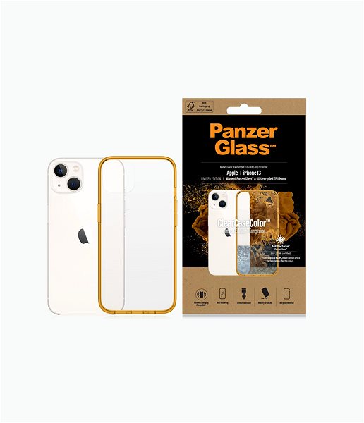 Kryt na mobil PanzerGlass ClearCaseColor Apple iPhone 13 (oranžový – Tangerine) ...