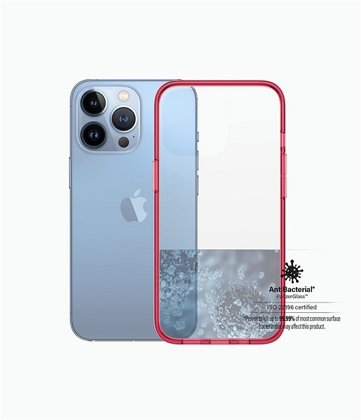 Handyhülle PanzerGlass ClearCaseColor Apple iPhone 13 Pro (rot - Erdbeere) ...