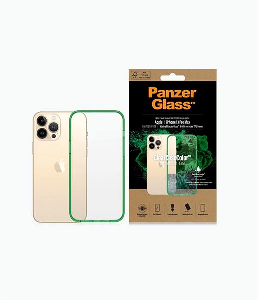 Telefon tok PanzerGlass ClearCaseColor Apple iPhone 13 Pro Max (zöld - Lime) ...