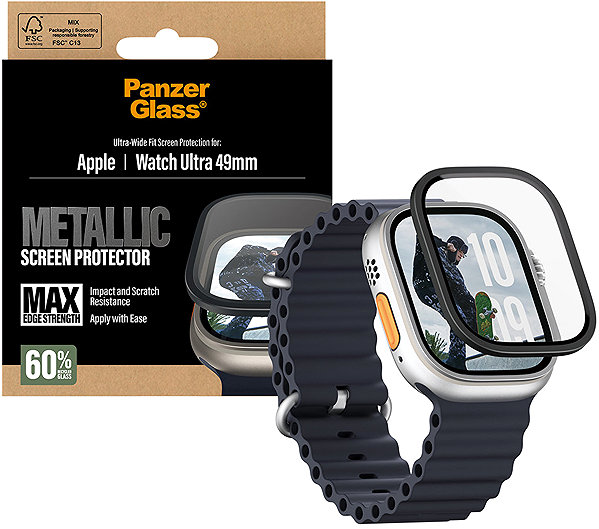 Glass Screen Protector PanzerGlass Apple Watch Ultra with metal frame ...