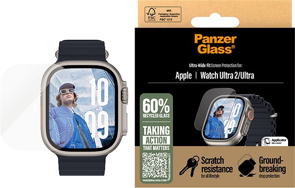 Glass Screen Protector PanzerGlass Apple Watch Ultra 2/Ultra ...
