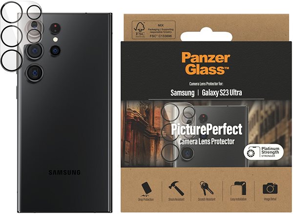 Objektiv-Schutzglas PanzerGlass Kameraschutzfolie Samsung Galaxy S23 Ultra ...
