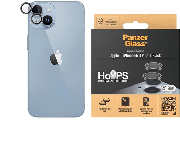 Kamera védő fólia PanzerGlass HoOps Apple iPhone 14 / 14 Plus kamera védő fólia ...
