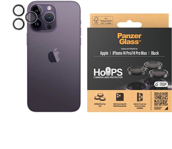 Ochranné sklo na objektív PanzerGlass HoOps Apple iPhone 14 Pro/14 Pro Max – ochranné krúžky pre šošovky fotoaparátu ...