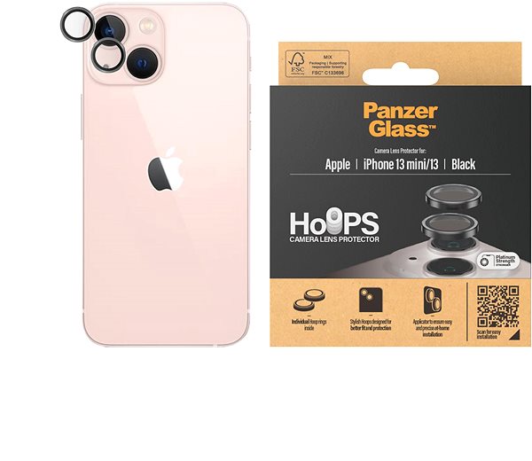 Ochranné sklo na objektív PanzerGlass HoOps Apple iPhone 13 mini/13 – ochranné krúžky pre šošovky fotoaparátu ...