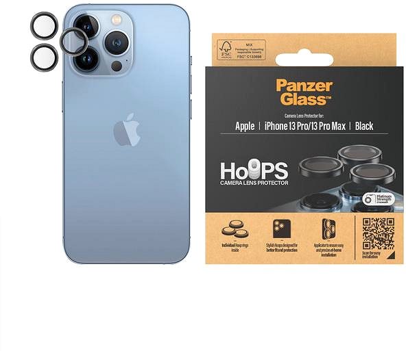 Ochranné sklo na objektív PanzerGlass HoOps Apple iPhone 13 Pro/13 Pro Max – ochranné krúžky pre šošovky fotoaparátu ...