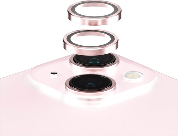 Ochranné sklo na objektív PanzerGlass HoOps Apple iPhone 15/15 Plus – krúžky na šošovky fotoaparátu – ružový hliník ...