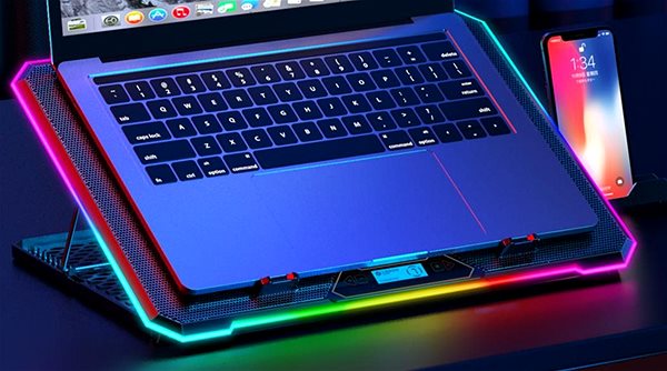 Laptop hűtő EVOLVEO Ania 9 RGB, állítható laptopállvány ...