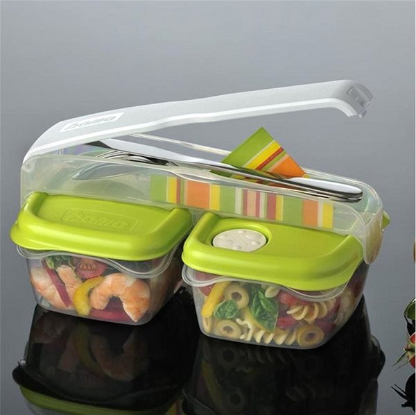 Lunch Box Bama Snack set for food storage and transport, green ...
