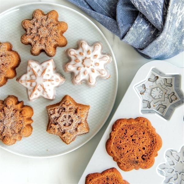 Baking Mould NW Frozen Baking Mould for Mini Cakes, Snowflakes 6 pcs ...