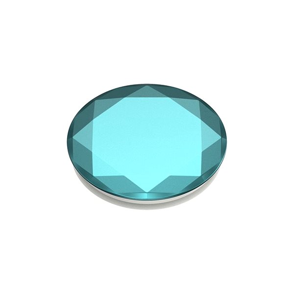 Držák na mobilní telefon PopSockets PopGrip Gen.2, Metalic Diamond Aquarius Blue, 3D diamant tyrkysový, hliníkový Lifestyle
