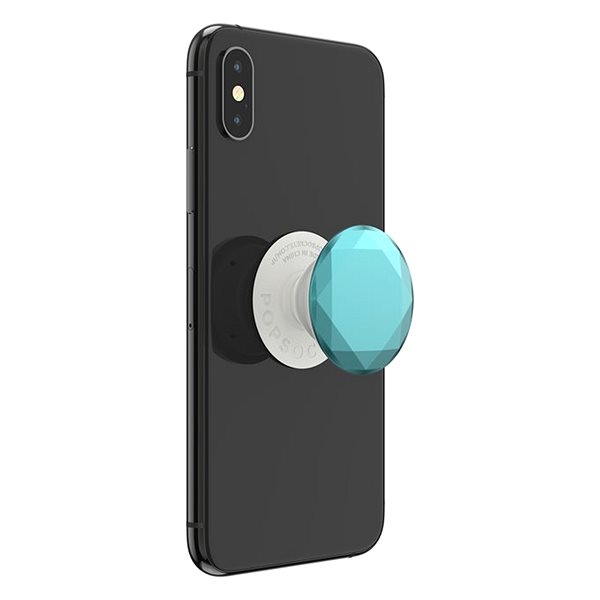 Phone Holder PopSockets PopGrip Gen.2, Metalic Diamond Aquarius Blue, 3D Diamond Turquoise, Aluminium Features/technology