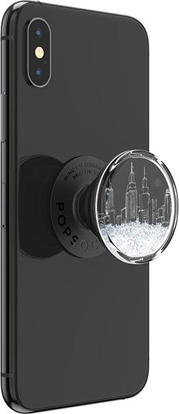 Phone Holder PopSockets PopGrip Gen.2, Tidepool Snowglobe Cityscape, A City in a Liquid with sSnow Features/technology