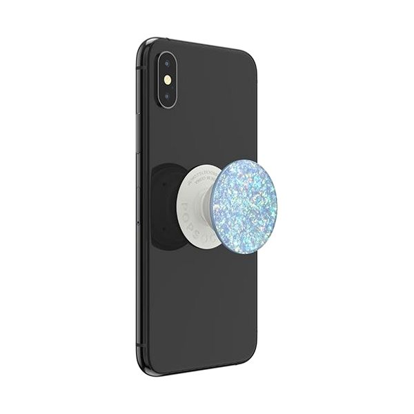 Držiak na mobil PopSockets PopGrip Gen.2, Iridescent Confetti Ice Blue, meňavé trblietky Vlastnosti/technológia
