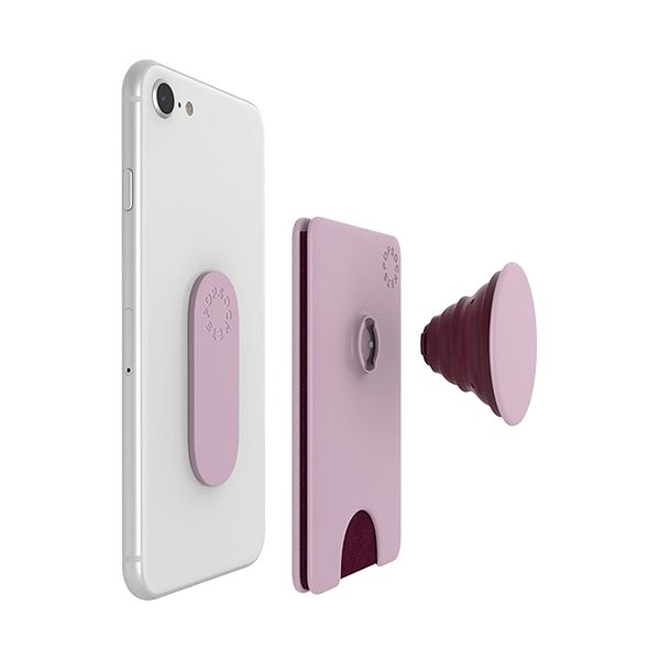 Handyhalterung PopSockets PopWallet+ Blush Pink Mermale/Technologie