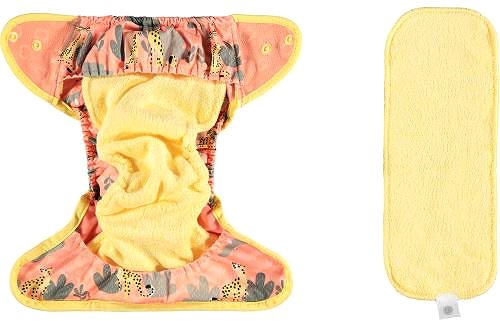 Diaper Pop-in Growing Diaper AIO Popper bamboo Cheetah .
