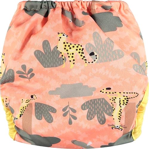 Diaper Pop-in Growing Diaper AIO Popper bamboo Cheetah .