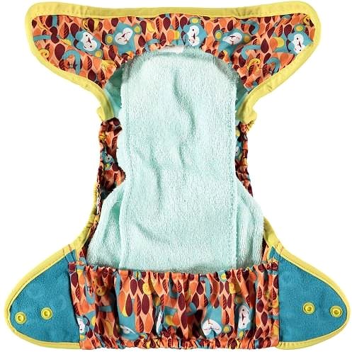 Diaper Pop-in Growing Diaper AIO Popper bamboo Monkey .