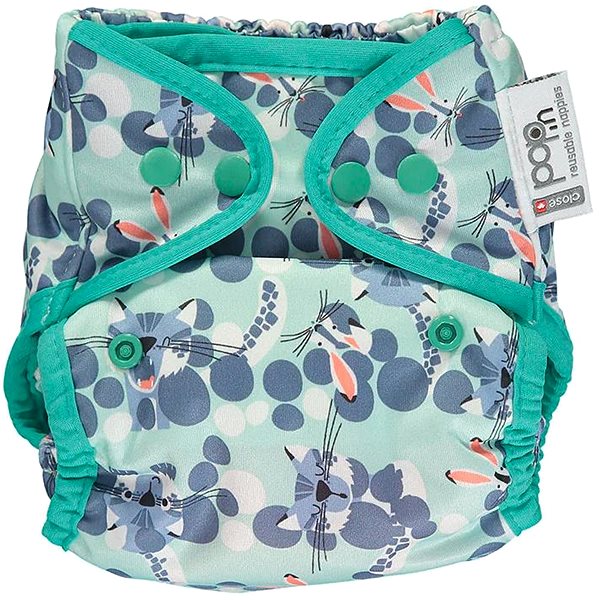 Diaper Pop-in Growing Diaper AIO Popper bamboo Snow Leopard .