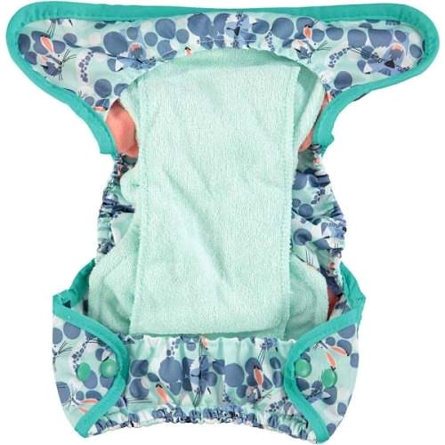 Diaper Pop-in Growing Diaper AIO Popper bamboo Snow Leopard .
