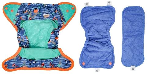 Diaper Pop-in Growing Diaper AIO Popper bamboo Twilight Garden .